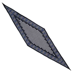 E.Marinella Foulard|FOULARD ROMBO IN SETA BLU SCURO Microfantasia fiore