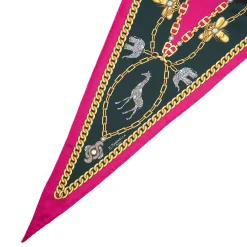 E.Marinella FOULARD|FOULARD ROMBO IN SETA FUCSIA Collezione lucky charm