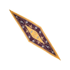 E.Marinella FOULARD|FOULARD ROMBO IN SETA GIALLO Collezione lucky charm