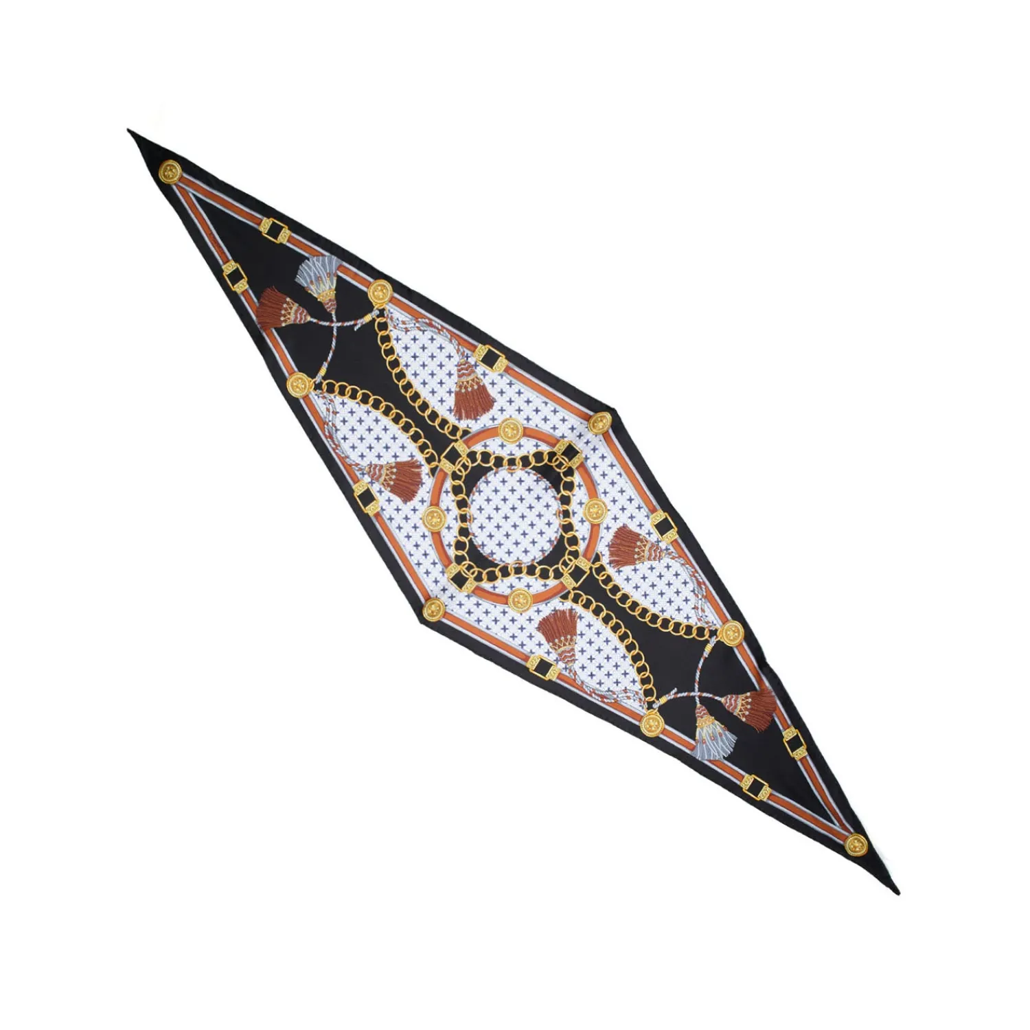 E.Marinella FOULARD|FOULARD ROMBO IN SETA NERO Collezione lucky charm