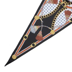 E.Marinella FOULARD|FOULARD ROMBO IN SETA NERO Collezione lucky charm