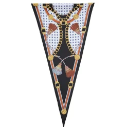E.Marinella FOULARD|FOULARD ROMBO IN SETA NERO Collezione lucky charm