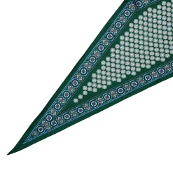 E.Marinella Foulard|FOULARD ROMBO IN SETA VERDE SCURO Microfantasia fiore