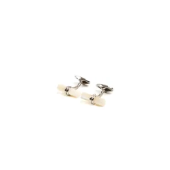 E.Marinella Accessori Per Lo Sposo|Accessori Per Il Padre Degli Sposi|GEMELLI DA POLSO BARRETTA CON MADREPERLA In argento