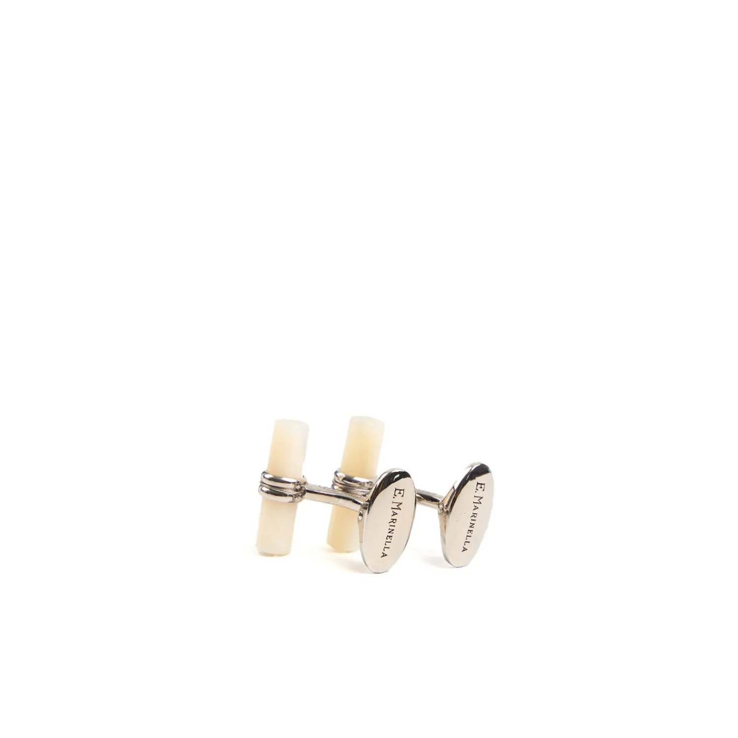E.Marinella Accessori Per Lo Sposo|Accessori Per Il Padre Degli Sposi|GEMELLI DA POLSO BARRETTA CON MADREPERLA In argento