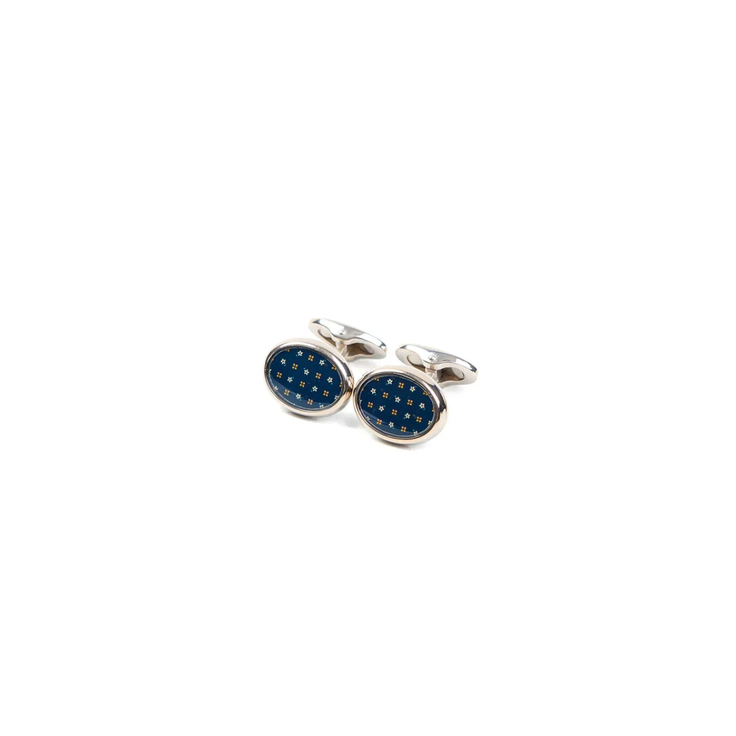 E.Marinella Gemelli|GEMELLI DA POLSO IN ARGENTO BLUCon microfantasia fiore