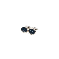 E.Marinella Gemelli|GEMELLI DA POLSO IN ARGENTO BLUCon microfantasia fiore