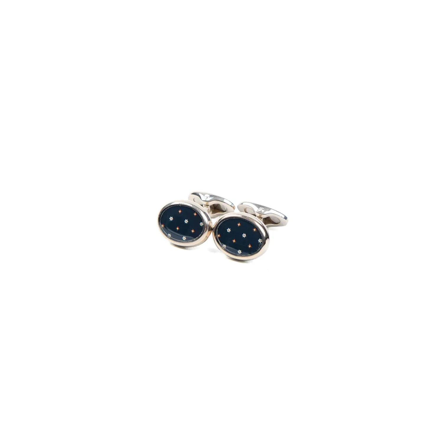 E.Marinella Gemelli|GEMELLI DA POLSO IN ARGENTO BLUCon microfantasia fiore