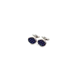 E.Marinella Gemelli|GEMELLI DA POLSO IN ARGENTO BLUCon microfantasia fiore