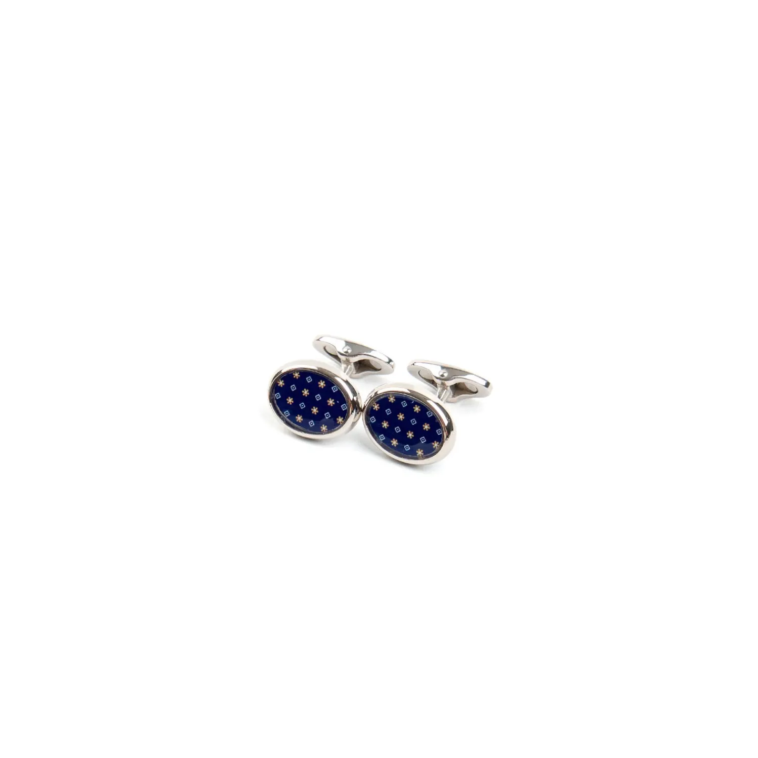 E.Marinella Gemelli|GEMELLI DA POLSO IN ARGENTO BLUCon microfantasia fiore