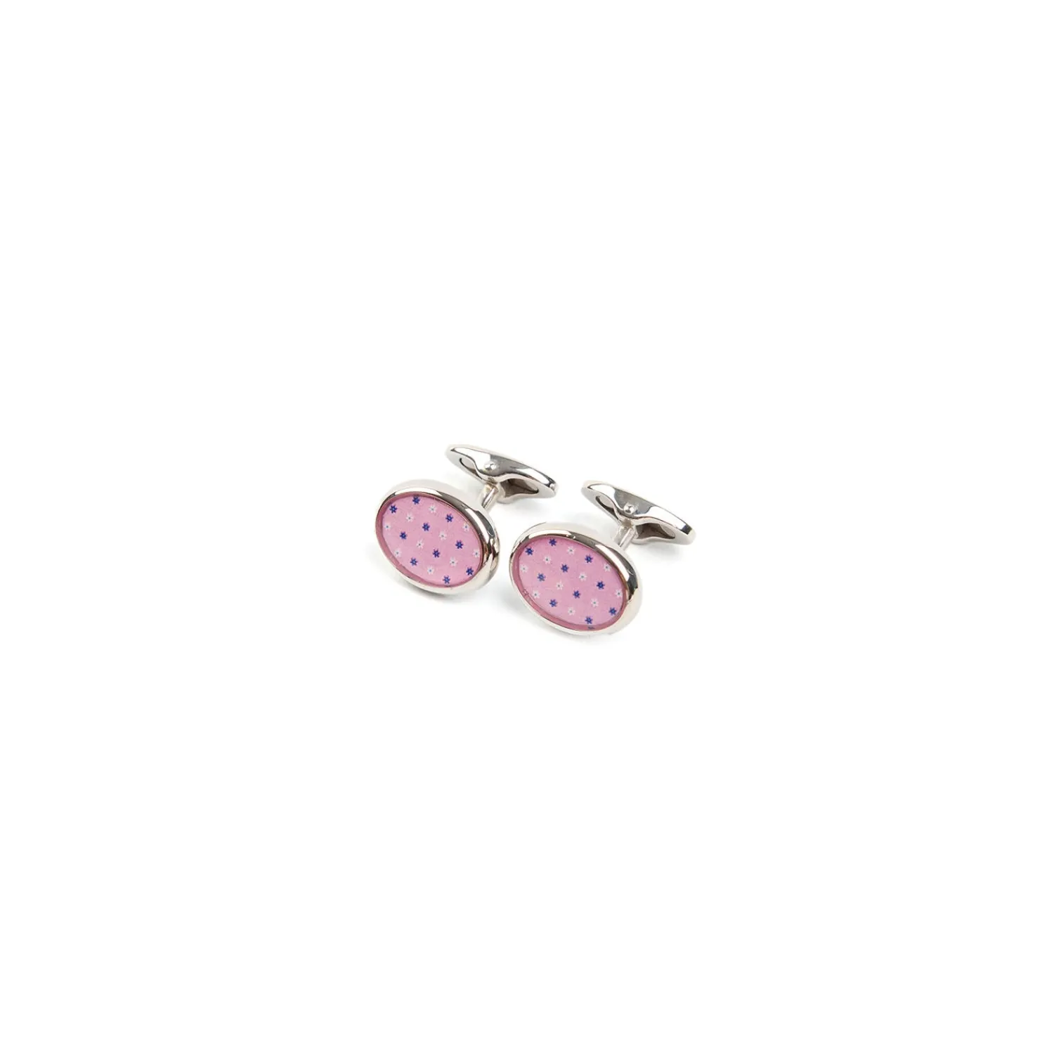E.Marinella Gemelli|GEMELLI DA POLSO IN ARGENTO ROSACon microfantasia fiore