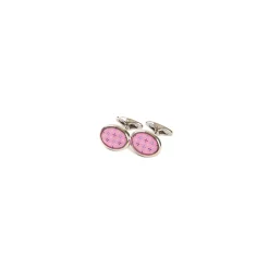 E.Marinella Gemelli|GEMELLI DA POLSO IN ARGENTO ROSA Con microfantasia fiore