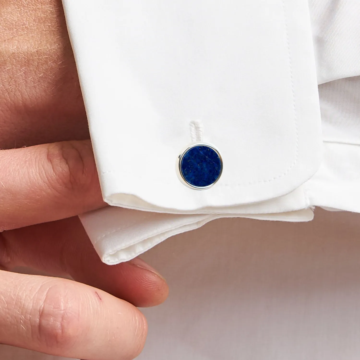 E.Marinella Accessori Per Il Padre Degli Sposi|Accessori Per I Testimoni|GEMELLI DA POLSO TONDO CON LAPIS In argento