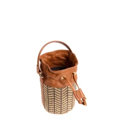 E.Marinella Mini Bag|MINI SECCHIELLO COLOR CUOIO In rafia e pelle