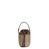 E.Marinella Mini Bag|MINI SECCHIELLO MARRONE In rafia e pelle