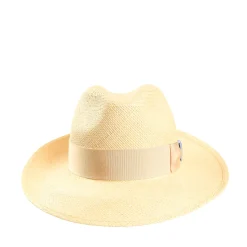 E.Marinella Cappelli|Cappelli|PANAMA MODELLO AMEDEO DETTAGLI IN SETA AZZURRI, 55 CM E. marinella x borsalino