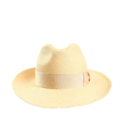 E.Marinella Cappelli|Cappelli|PANAMA MODELLO AMEDEO DETTAGLI IN SETA ARANCIO, 55 CM E. marinella x borsalino