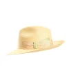 E.Marinella Cappelli|Cappelli|PANAMA MODELLO AMEDEO DETTAGLI IN SETA VERDE, 56 CM E. marinella x borsalino