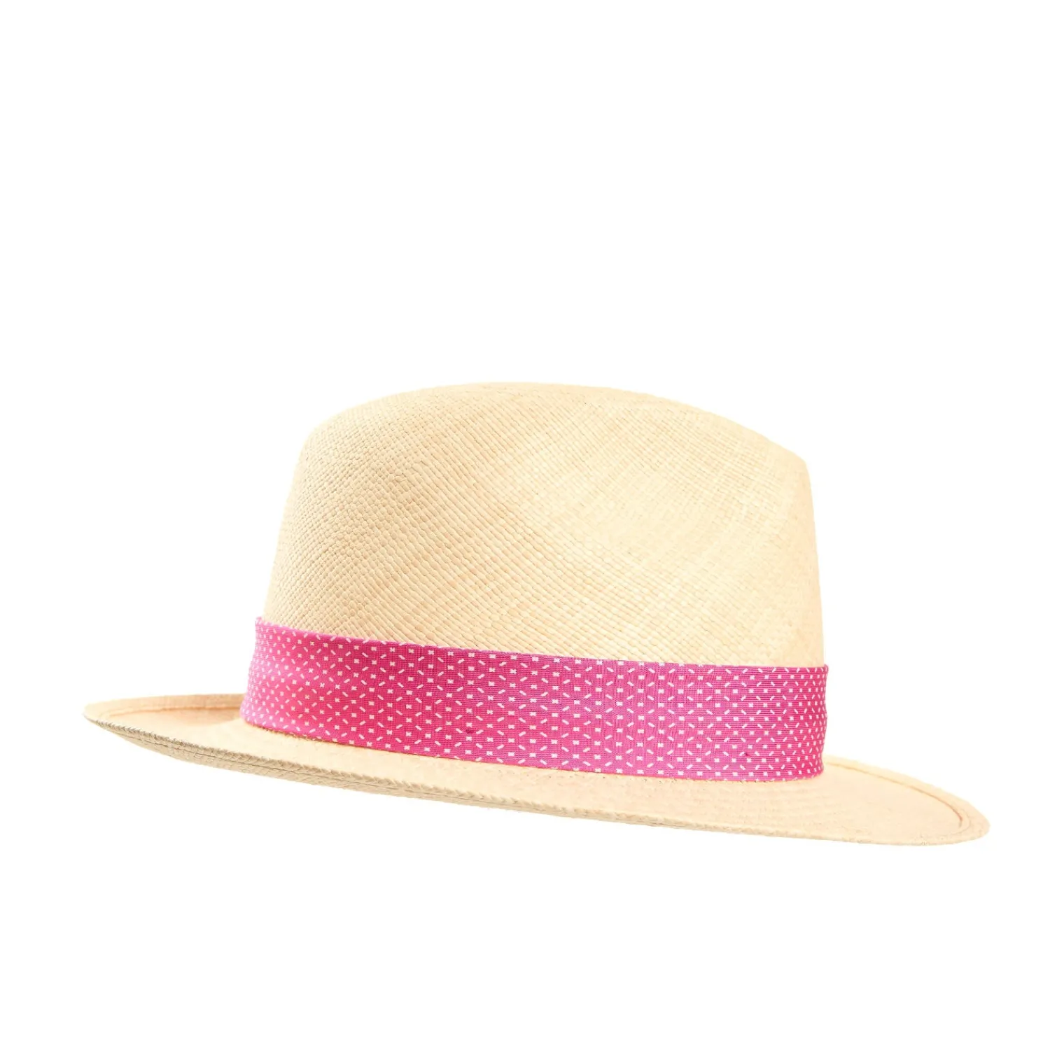 E.Marinella Cappelli|Cappelli|PANAMA MODELLO FEDERICO CON CINTA IN SETA FUCSIA, 56 CM E. marinella x borsalino