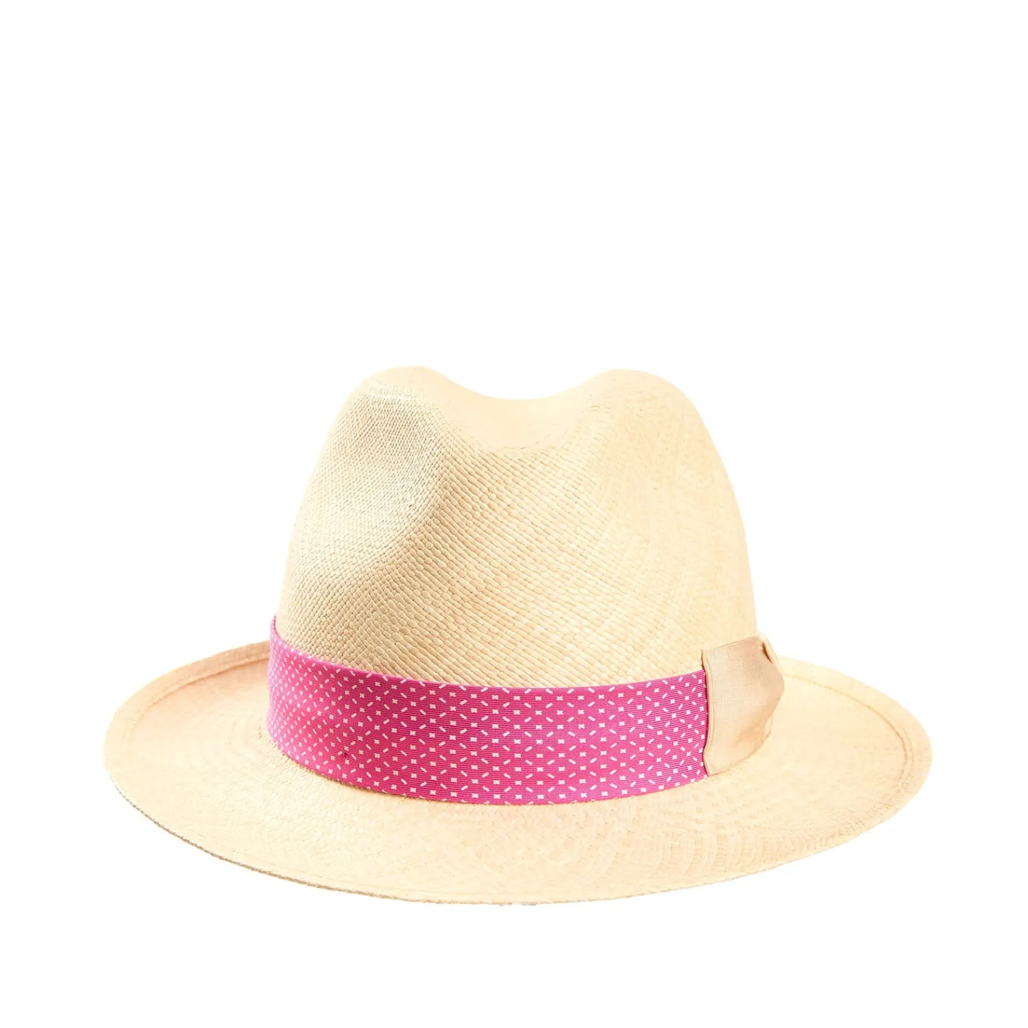 E.Marinella Cappelli|Cappelli|PANAMA MODELLO FEDERICO CON CINTA IN SETA FUCSIA, 56 CM E. marinella x borsalino