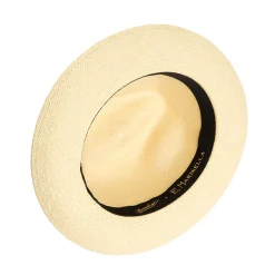 E.Marinella Cappelli|Cappelli|PANAMA MODELLO FEDERICO CON DETTAGLI IN SETA VERDE, 56 CM E. marinella x borsalino
