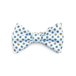 E.Marinella Papillon|PAPILLON ANNODATO IN SETA AZZURRO Microfantasia fiore
