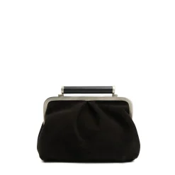 E.Marinella Mini Bag|PARTY CLUTCH NERA In camoscio e pelle