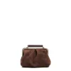 E.Marinella Mini Bag|PARTY CLUTCH TESTA MORO In camoscio e pelle