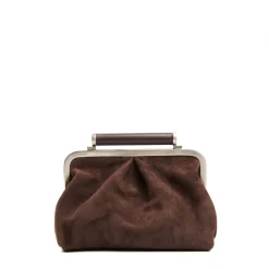 E.Marinella Mini Bag|PARTY CLUTCH TESTA MORO In camoscio e pelle
