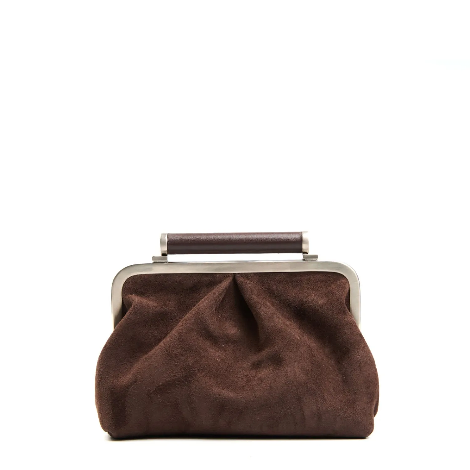 E.Marinella Mini Bag|PARTY CLUTCH TESTA MORO In camoscio e pelle