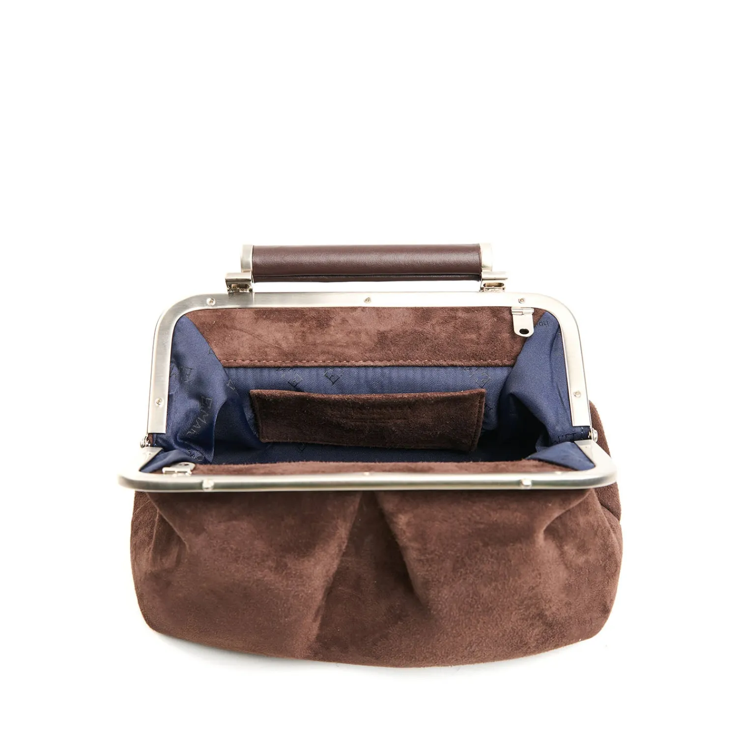 E.Marinella Mini Bag|PARTY CLUTCH TESTA MORO In camoscio e pelle
