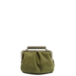 E.Marinella Mini Bag|PARTY CLUTCH VERDE OLIVA In camoscio e pelle