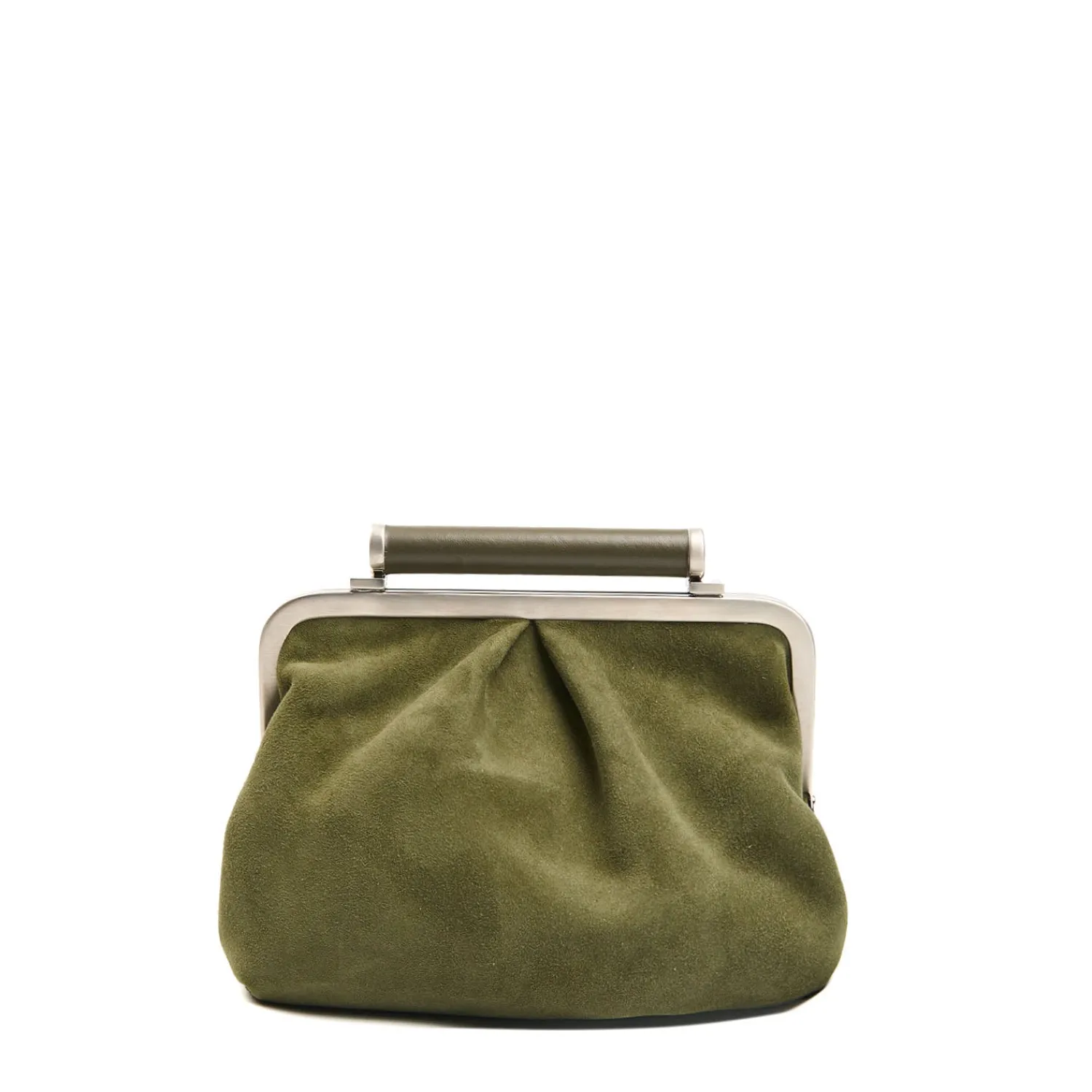 E.Marinella Mini Bag|PARTY CLUTCH VERDE OLIVA In camoscio e pelle