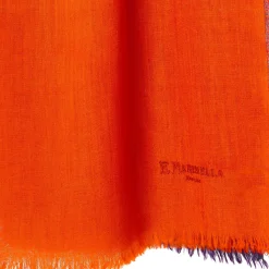 E.Marinella Sciarpe Invernali|PASHMINA ARANCIONE E VIOLA EFFETTO SFUMATO In cashmere