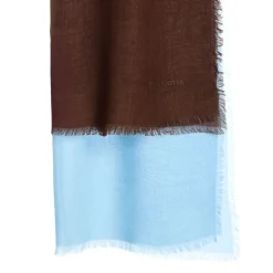 E.Marinella Sciarpe Invernali|Sciarpe Invernali|PASHMINA AZZURRA E MARRONE EFFETTO SFUMATO In cashmere