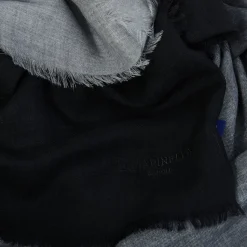 E.Marinella Sciarpe Invernali|Sciarpe Invernali|PASHMINA NERA E GRIGIA EFFETTO SFUMATO In cashmere