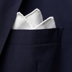 E.Marinella Pochette Da Taschino|Accessori Per Lo Sposo|POCHETTE DA TASCHINO BIANCA DA CERIMONIA Con cornice in satin