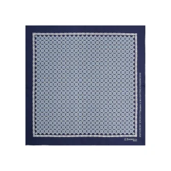 E.Marinella Pochette Da Taschino|POCHETTE DA TASCHINO IN SETA STAMPATA A MANO BLU Fantasia archivio 1959