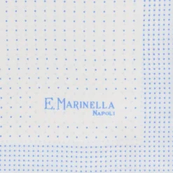 E.Marinella Pochette Da Taschino|POCHETTE DA TASCHINO IN SETA STAMPATA A MANO BIANCA Pois