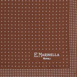 E.Marinella Pochette Da Taschino|POCHETTE DA TASCHINO IN SETA STAMPATA A MANO MARRONEPois