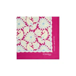 E.Marinella Pochette Da Taschino|POCHETTE DA TASCHINO IN SETA STAMPATA A MANO FUCSIA Fantasia archivio 1975