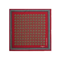 E.Marinella Pochette Da Taschino|POCHETTE DA TASCHINO IN SETA STAMPATA A MANO BORDEAUX Fantasia archivio 1946