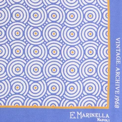 E.Marinella Pochette Da Taschino|POCHETTE DA TASCHINO IN SETA STAMPATA A MANO POLVERE Fantasia archivio 1968