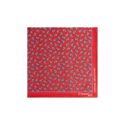 E.Marinella Pochette Da Taschino|POCHETTE DA TASCHINO IN SETA STAMPATA A MANO ROSSO Fantasia archivio 1957