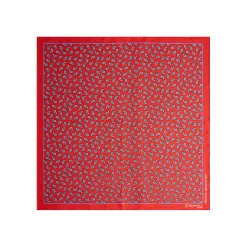 E.Marinella Pochette Da Taschino|POCHETTE DA TASCHINO IN SETA STAMPATA A MANO ROSSO Fantasia archivio 1957