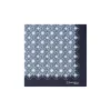 E.Marinella Pochette Da Taschino|POCHETTE DA TASCHINO IN SETA STAMPATA A MANO BLU SCURO Macrofantasia fiore