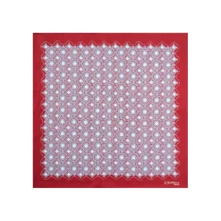 E.Marinella Pochette Da Taschino|POCHETTE DA TASCHINO IN SETA STAMPATA A MANO BORDEAUX Macrofantasia fiore