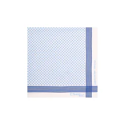 E.Marinella Pochette Da Taschino|POCHETTE DA TASCHINO IN SETA STAMPATA A MANO BIANCA Pois