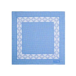 E.Marinella Pochette Da Taschino|POCHETTE DA TASCHINO IN SETA STAMPATA A MANO BLU MEDIO Microfantasia fiore