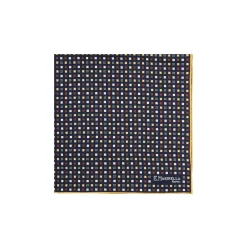 E.Marinella Pochette Da Taschino|POCHETTE DA TASCHINO IN SETA STAMPATA A MANO BLU SCURO Microfantasia fiore
